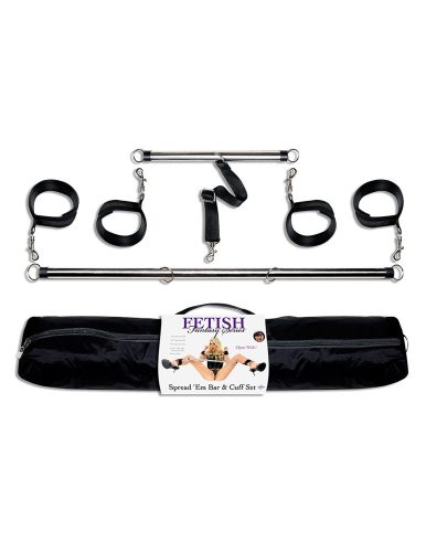 Spread 'em Bar and Cuff Set  Silver/Black