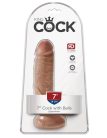 7" Cock with Balls  Tan