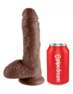 8" Cock with Balls  Brown