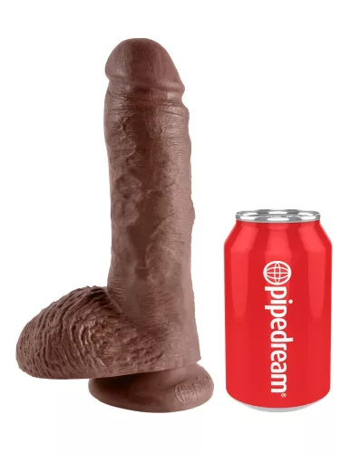 8" Cock with Balls  Brown
