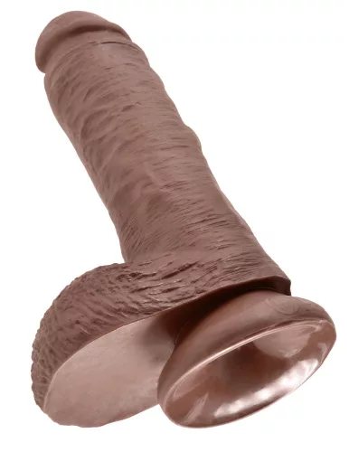 8" Cock with Balls  Brown