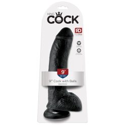 9" Cock with Balls  Black
