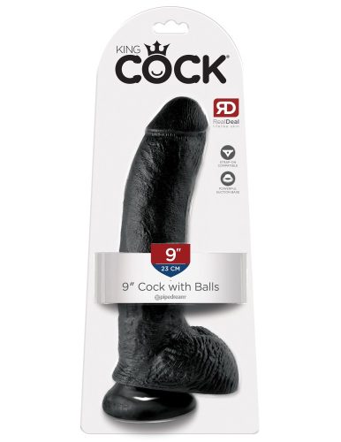 9" Cock with Balls  Black