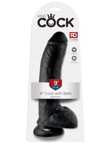 9" Cock with Balls  Black