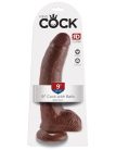 9" Cock with Balls  Brown