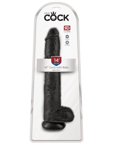 14" Cock with Balls  Black