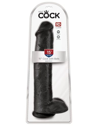 15" Cock with Balls  Black
