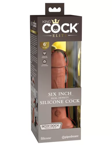 6" Dual Density Silicone Cock  Tan