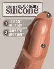 6" Dual Density Silicone Cock  Tan