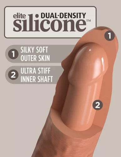 6" Dual Density Silicone Cock  Tan