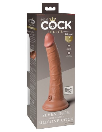 7" Dual Density Silicone Cock  Tan