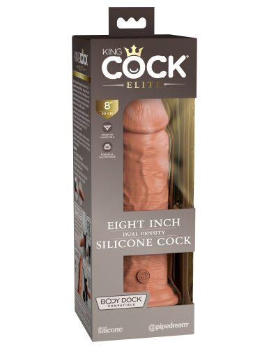 8" Dual Density Silicone Cock  Tan