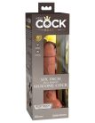 6" Dual Density Vibrating Silicone Cock  Tan