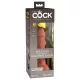 6" Dual Density Vibrating Silicone Cock  Tan