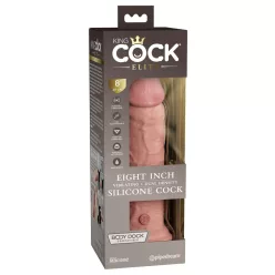 8" Dual Density Vibrating Silicone Cock  Light
