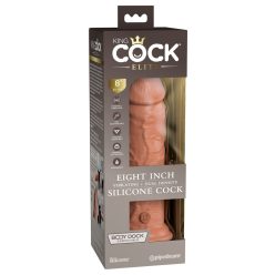 8" Dual Density Vibrating Silicone Cock  Tan