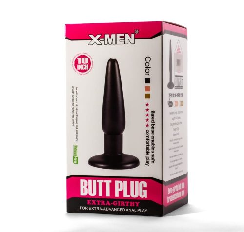 X-Men 10" Extra Girthy Butt Plug Black I_B0O50_1